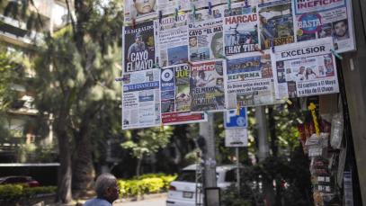 View of the front pages of Mexican newspapers showing the news of the capture of Ismael "El Mayo" Zambada, in Mexico City, Mexico on July 26, 2024. Mexican authorities reported that they had no participation in the arrest of Ismael "Mayo" Zambada, co-founder of the Sinaloa cartel, and of a son of Joaquin "El Chapo" Guzman, carried out on July 25 in Texas by US authorities.