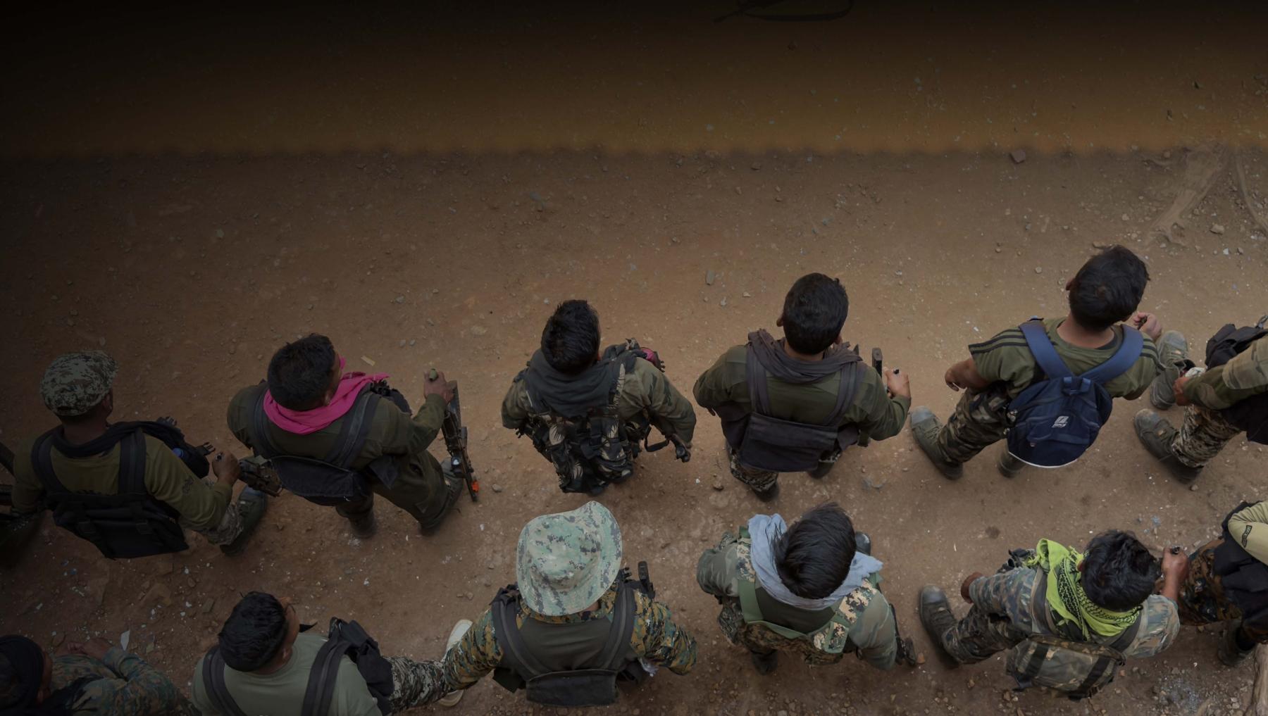 District Reserve Guard (DRG) personnel taking part in a simulation exercise at their base in Dantewada, in Bastar division of India's Chhattisgarh state. 